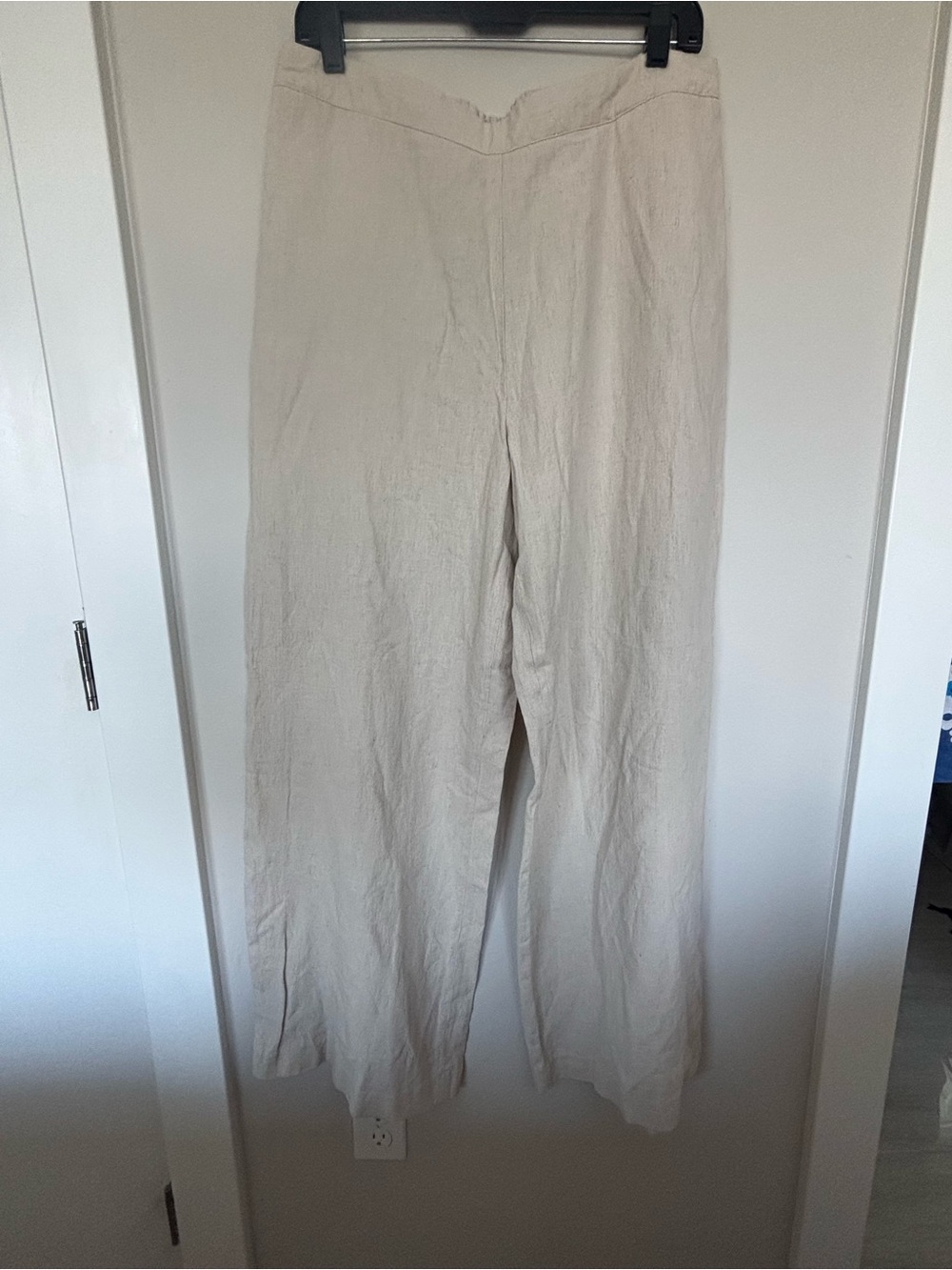 NWT Coldwater Creek Light Beige Linen Wide-Leg Pants